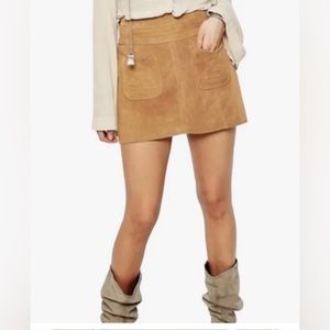 Free People Suede Miniskirt. Size 6